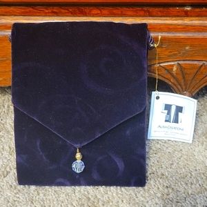 Aura Creations Evening Bag w/fabric protection. Beautiful bag with cord. Purple